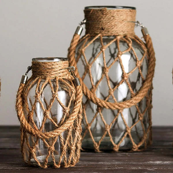 Rustic Hanging Glass Jar