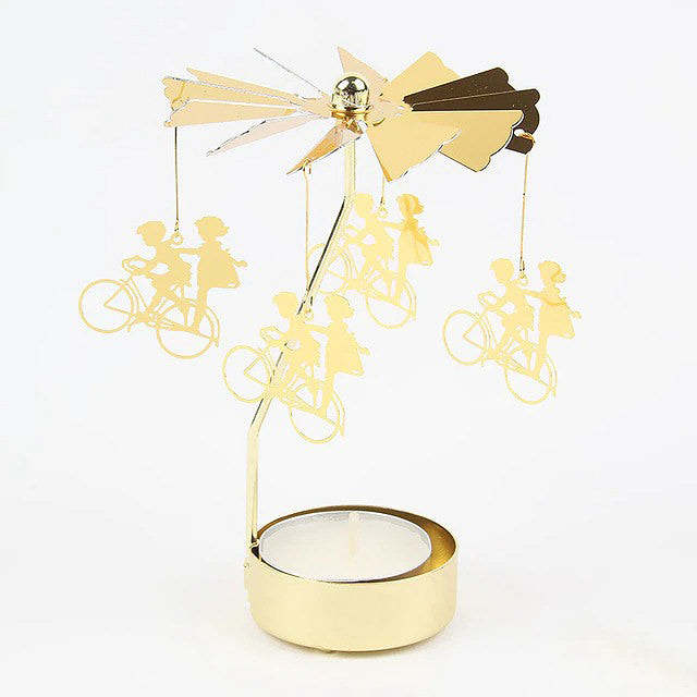 Golden Carousel Candle Holder