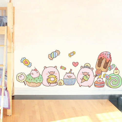 Cute Kawaii Pig Friends & Family Wall Surface Sticker Set