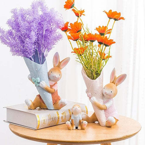 Kawaii Blushing Bunny Rabbit Home Decor Vase