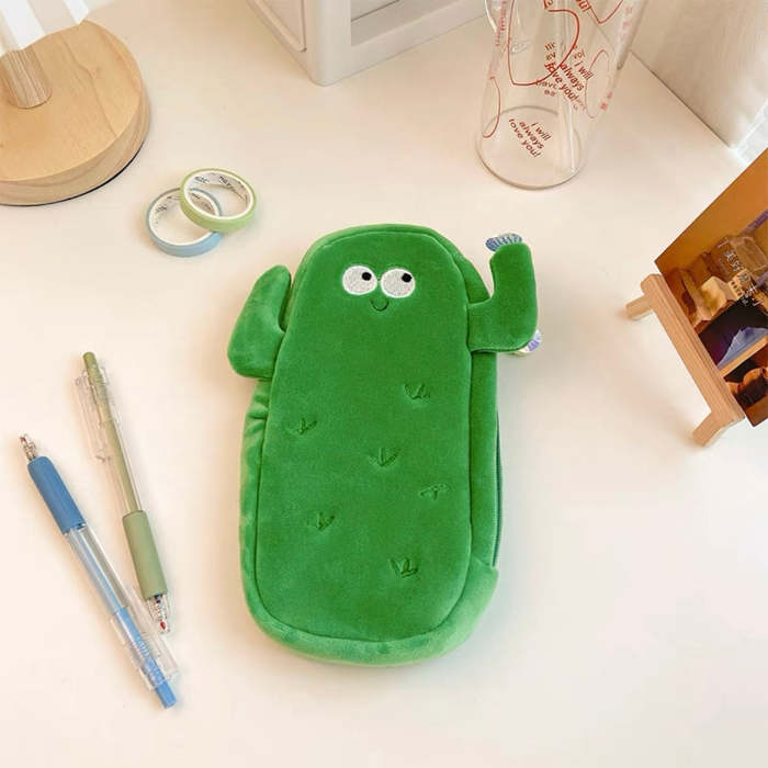 Cute Mr Toast & Mr Cactus Plush Pencil Case Holder