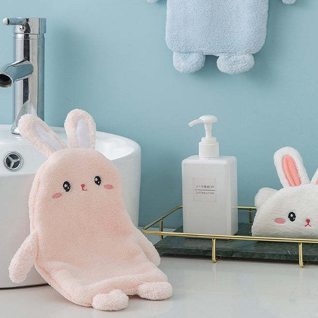Cute Coral Fleece Bunny Rabbit Hand Wiping Towel