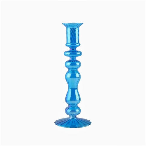 Sky Blue Glass Candle Holder
