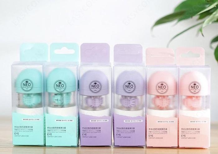 Portable Manually Contact Lens Cleaner Washer Case