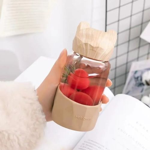 Cute Bear Style Transparent Portable Water Bottle