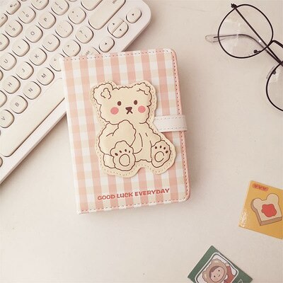 Cute Kawaii Bear & Bunny Leather Flap Journal Diary Planner Notebook