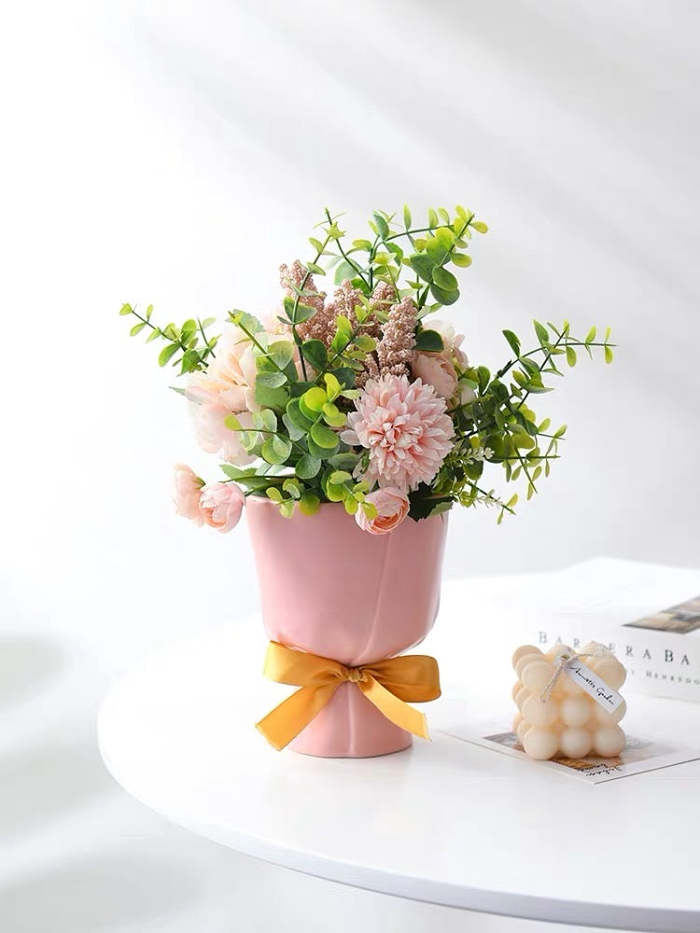 Cute Bouquet Shape Flower Ceramic Home Decor Vase