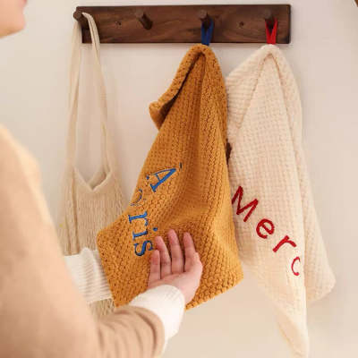 Cute Vintage Vibe French Words Kitchen & Bathroom Hand Towel
