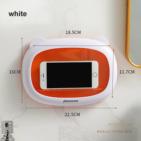 Cute Cat Shape Waterproof Mobile Box Wall Mounted Holder