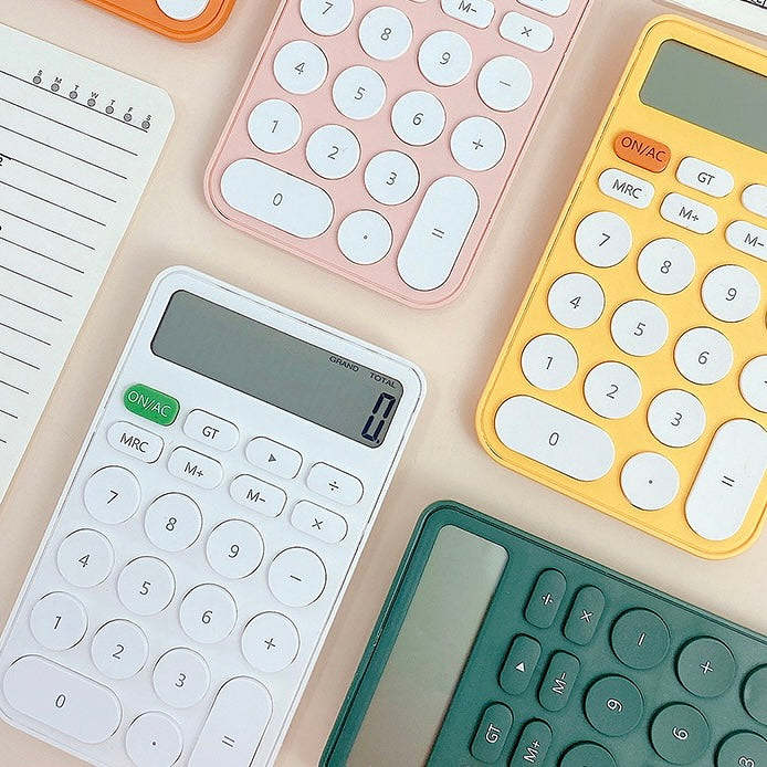 Cute Pastel Candy Color Hand Size Mini Calculator