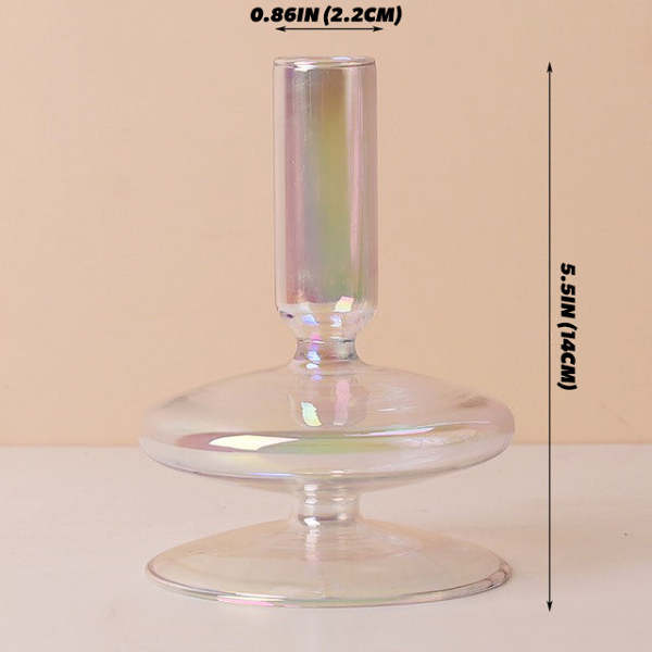 Iridescent Glass Candle Holder
