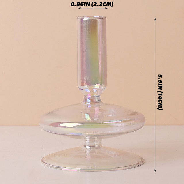 Iridescent Glass Candle Holder