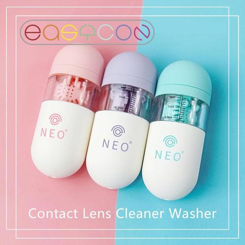 Portable Manually Contact Lens Cleaner Washer Case
