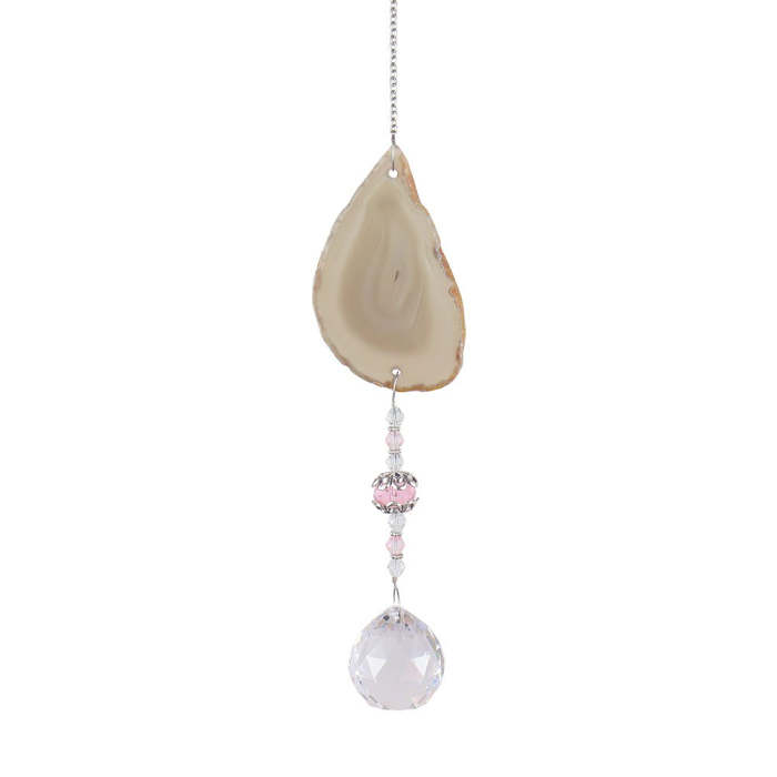 Raw Stone Cut Crystal Suncatcher