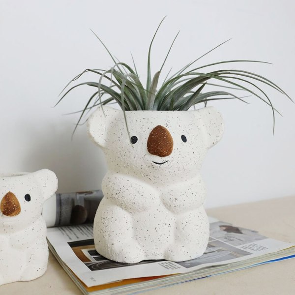 Cute Koala Decor Flower Pot for Gardening and Planting