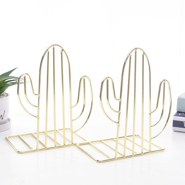 Cute Nordic Style Simple Wired Cactus Book Stand Shelf Organizer