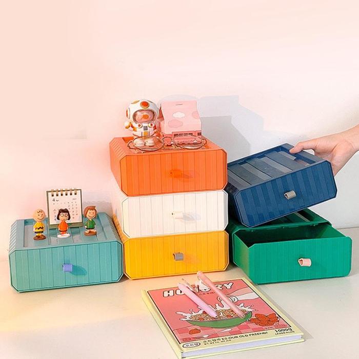 Cute Colourful Multi-Later Mini Desktop Drawer Storage Box Shelf