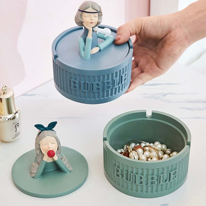 Cute Nordic Style Bubble Girl Home Living Decor Jewellery Box