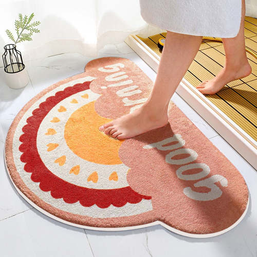 Cute Colourful Rainbow Curvy Door Entrance & Bathroom Mat