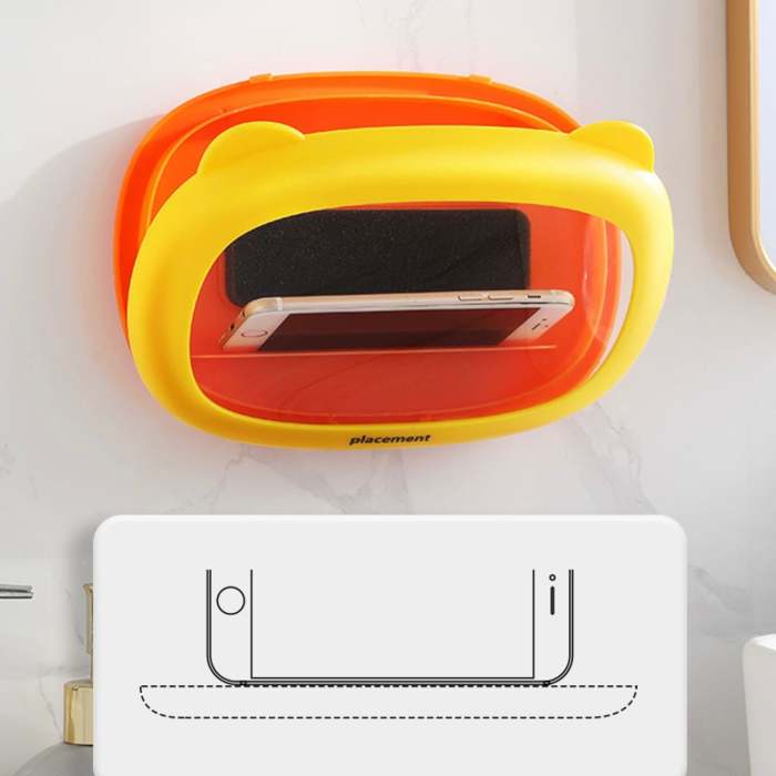 Cute Cat Shape Waterproof Mobile Box Wall Mounted Holder