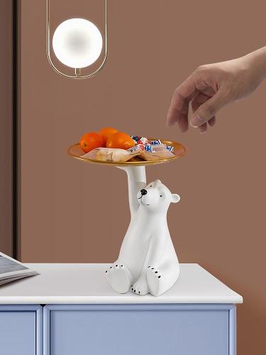 Cute Hands Up Polar Bear Home Storage Tray