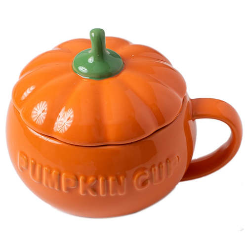 Cute Ceramic Breakfast & Soup Pumpkin Cup Bowl with Lid