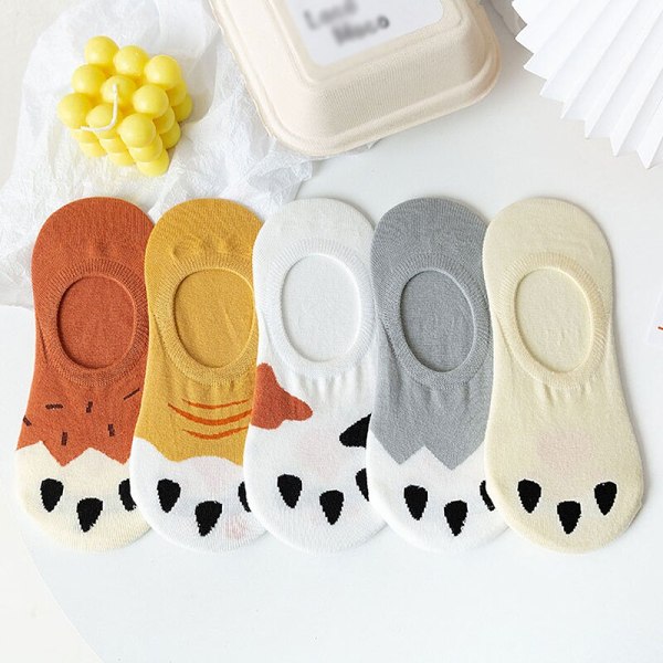 Kawaii Cat & Dog Paw Colourful Summer Ankle Socks