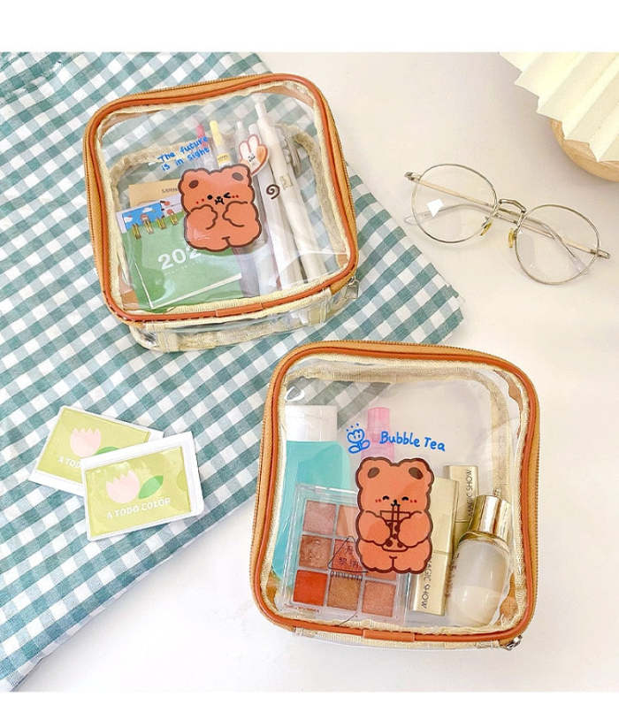 Cute Mini Bear & Bunny Portable Transparent Travel Toiletry Bag