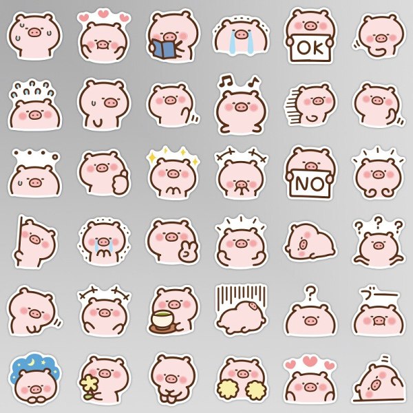 Creative Cute Pig Decorative Scrapbook Sticker Pack