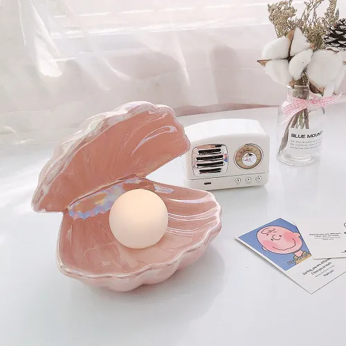 Cute Mermaid Style Fairy Shell Pearl Night Light