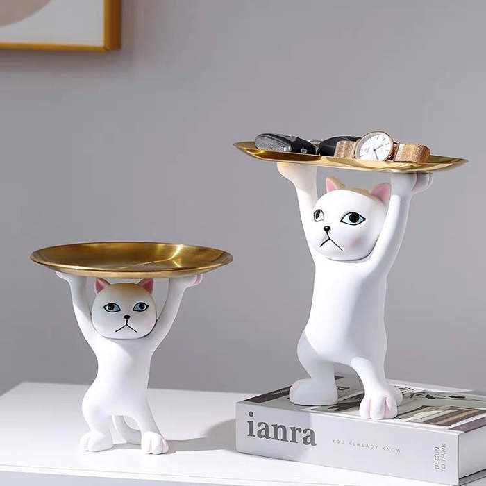 Cute Funny Dancing Cat Home Decor Tray Organizer