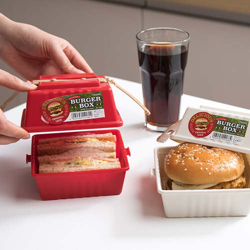 Japanese Style Square Burger Box Bento Lunch Box