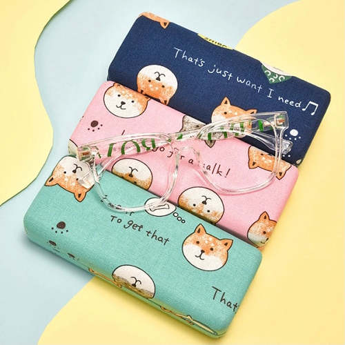 Kawaii Colourful Corgi Cartoon Illustration Glasses Case