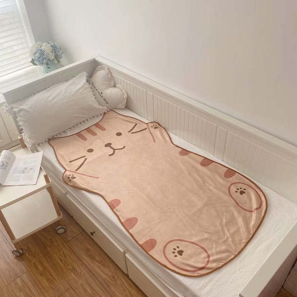 Cute Happy Cat Shape Soft Cozy Blanket