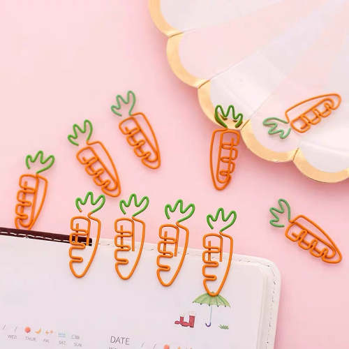 Kawaii Radish Carrot Shaped Journal Diary Paper Clips
