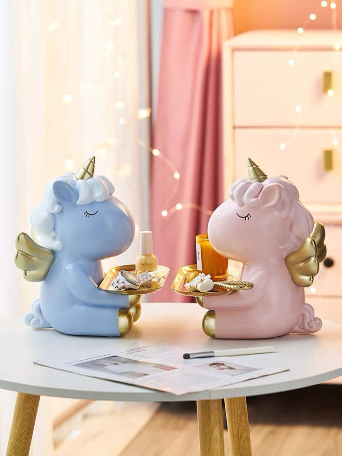 Cute Pastel Color Unicorn Home Living Decor Tray