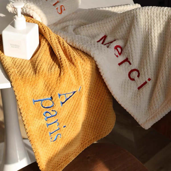 Cute Vintage Vibe French Words Kitchen & Bathroom Hand Towel