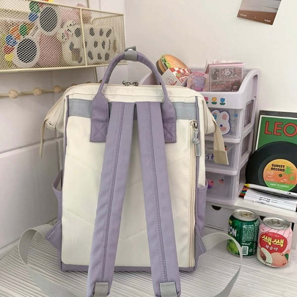 Cute Back to School Summer Strawberry Pastel Purple & Brown Backpack