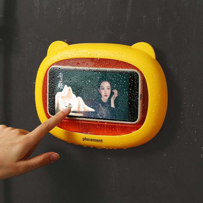 Cute Cat Shape Waterproof Mobile Box Wall Mounted Holder