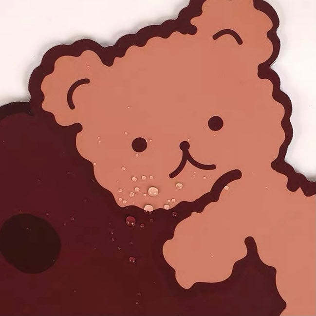 Kawaii Brown Bear Cartoon Antislip Desk Mouse Pad