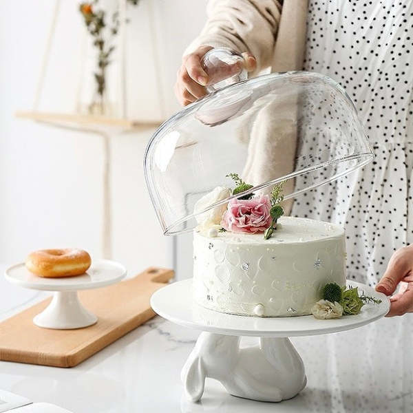 Cute Nordic Style Bunny Rabbit Aesthetic Afternoon Tea Display Plate