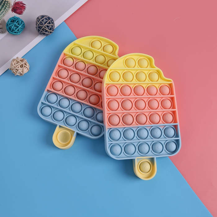 Cute Pastel Colour Popsicle Cupcake Stress Relief Fidget Push Bubble Popping Toy