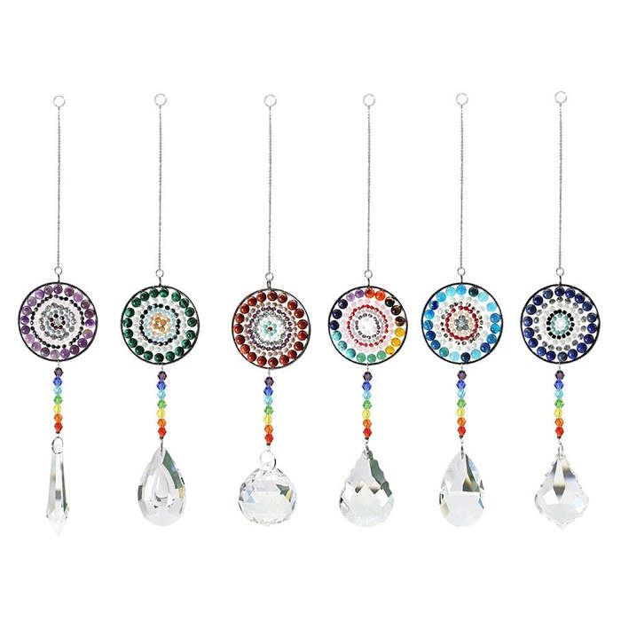 Chakra Circle Crystal Suncatcher