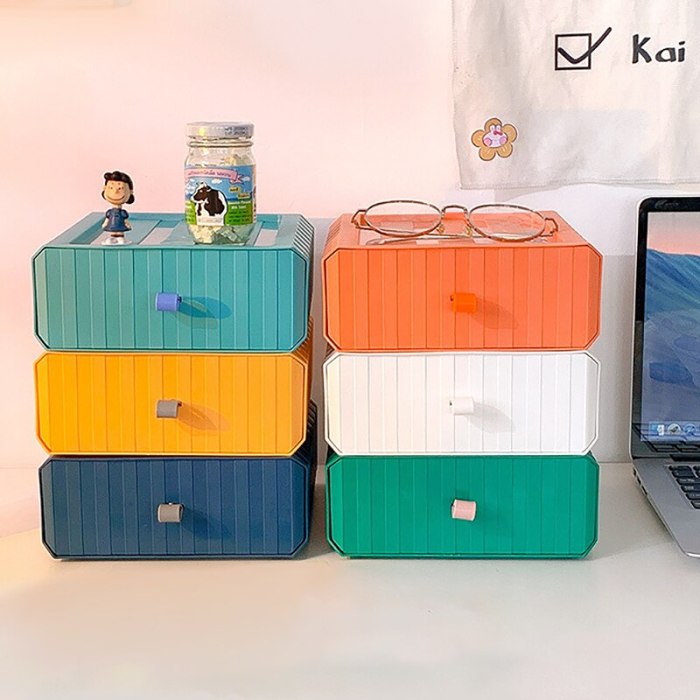 Cute Colourful Multi-Later Mini Desktop Drawer Storage Box Shelf