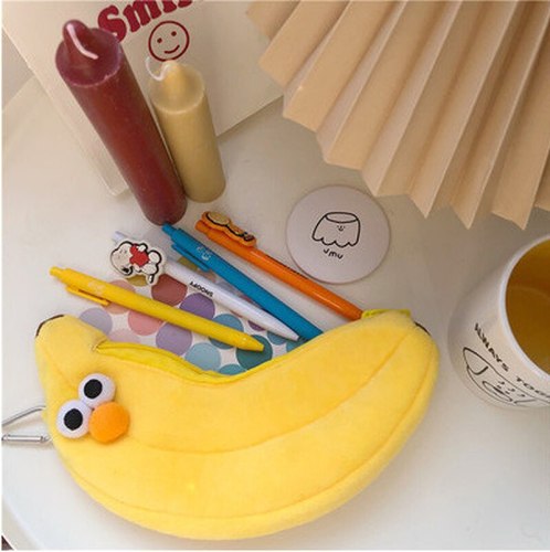 Cute Korean Style Chicken Leg & Banana Man Novelty Pencil Case