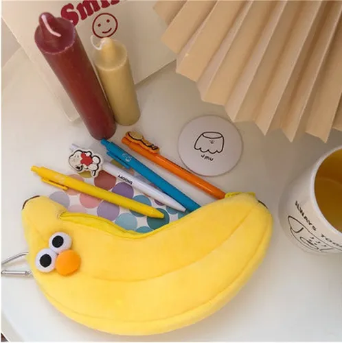 Cute Korean Style Chicken Leg & Banana Man Novelty Pencil Case
