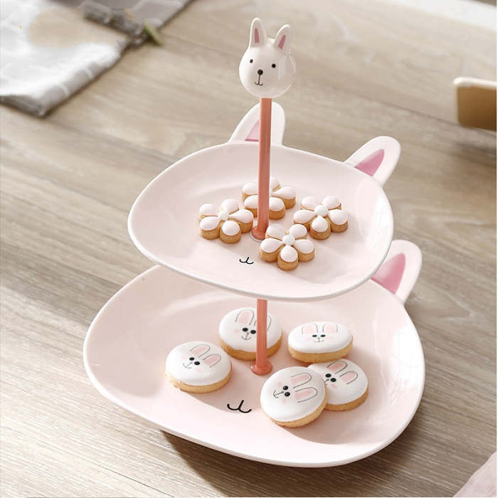 Cute Animal Style Afternoon Tea Multi-Layer Display Stand