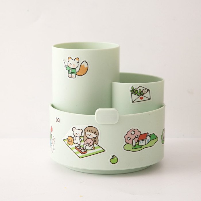 Kawaii Rotating Cute Sticker Stationery and Pen Organiser Holder