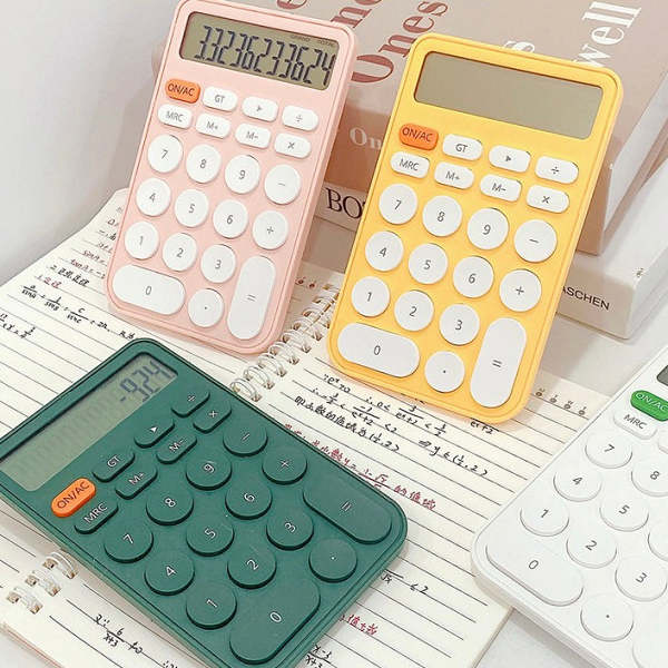 Cute Pastel Candy Color Hand Size Mini Calculator