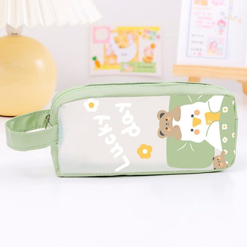 Kawaii Mesh Transparent Animal Print Pencil Case Pouch